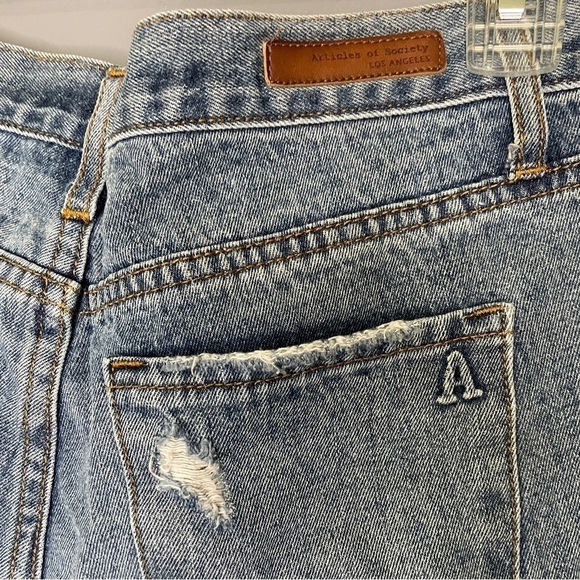 Articles of Society 100% cotton denim distressed cut off shorts size 27 - Picture 4 of 7